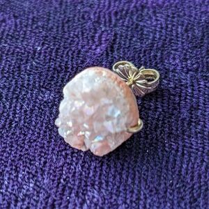 Vintage 14K Gold Filled Pink Quartz Druzy Earring